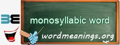 WordMeaning blackboard for monosyllabic word